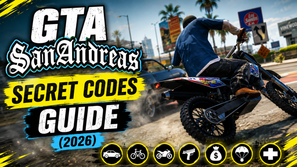 GTA San Andreas Secret Codes Guide (2026) 1 GTA San Andreas Secret Codes Guide 2026